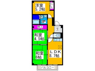 新栄プロパティー小山Ⅱの物件間取画像